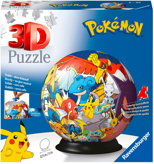 Ravensburger Pokemon 72 Piece Kids 3D Jigsaw Puzzle Featuring Pikachu For Collectors And Young Fans, 13 cm diameter, 6+ years, Ravensburger quality