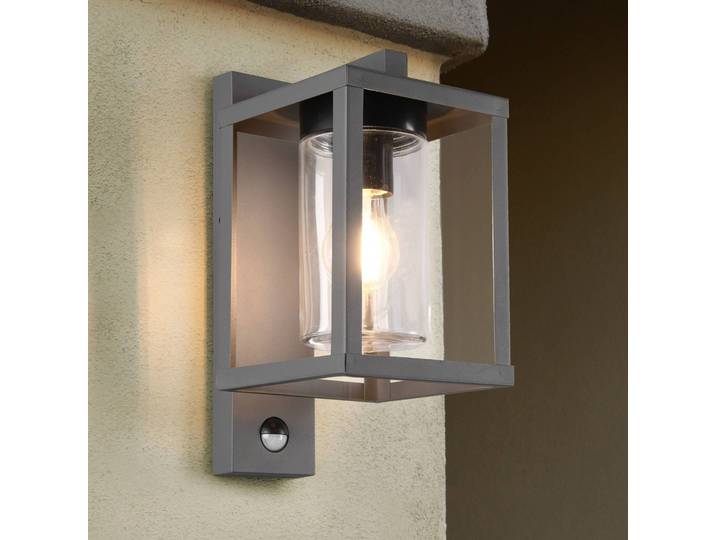 Trio Lighting Aussenwandleuchte mit Bewegungsmelder Lunga, schwarz, Aluminium, Modern