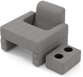 Costway 3-Piece Reading Pillow Set Extra Large Lap Desk with Coaster-Gray