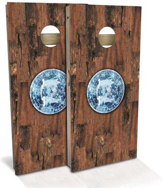 Skip's Garage New York Flag Outdoor Cornhole Board Set