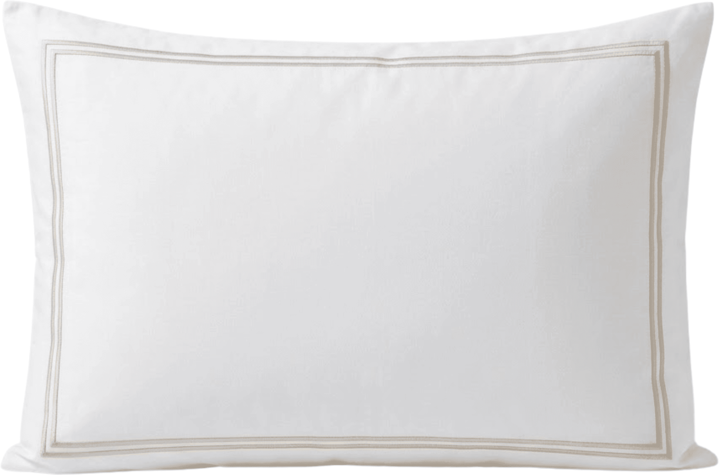 Meghan Champagne Embroidered Double Stitch Detail Pillowcase Pair