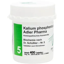 Kalium phosphoricum D6  Adler Pharma Biochemie nach Dr. Schüßler Nr.5 , Tablette 400 St Tabletten