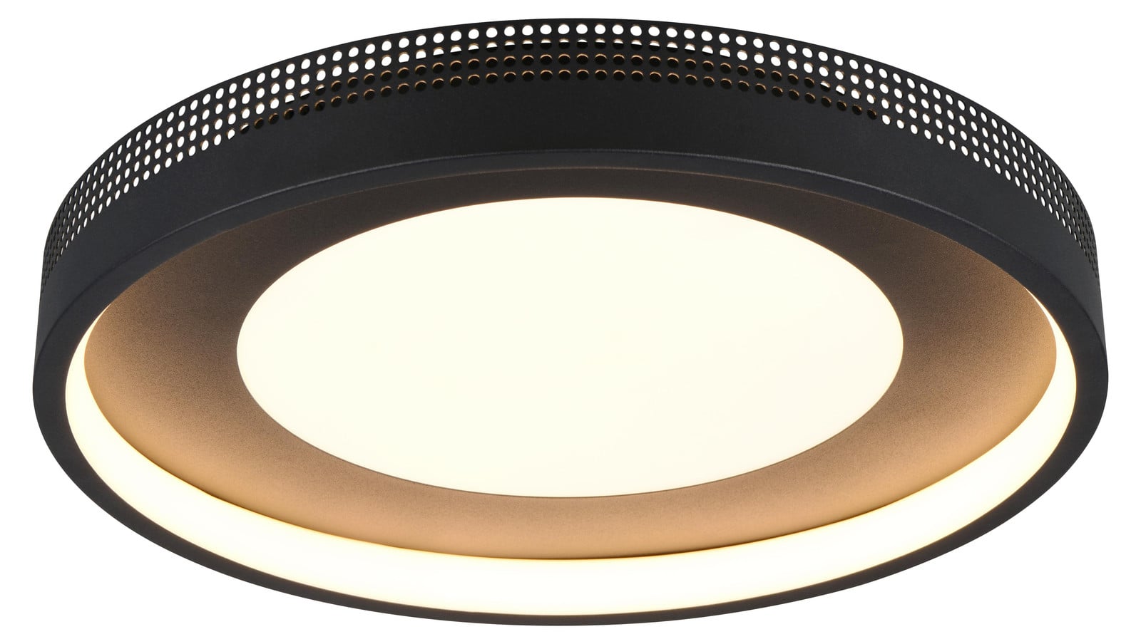 Moderne plafondlamp Trio Solea zwart rond