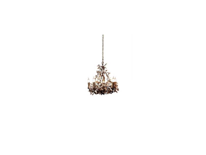 Petit lustre en métal marron, suspension d'intérieur, industriel,