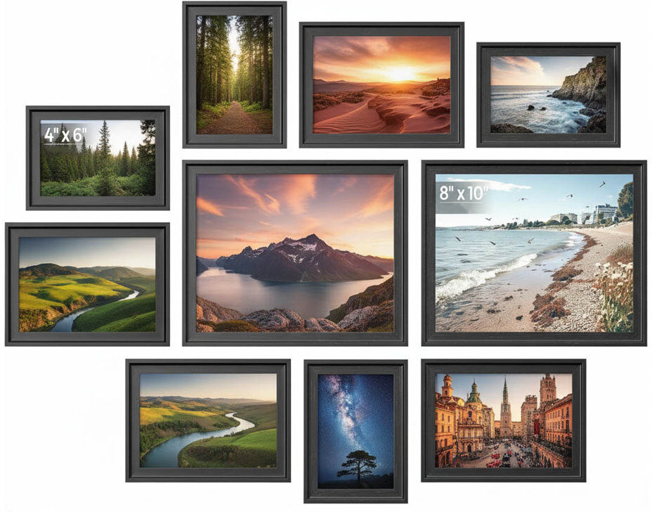 17 Stories Collage Picture Frame - Frames Included: 10 Black
