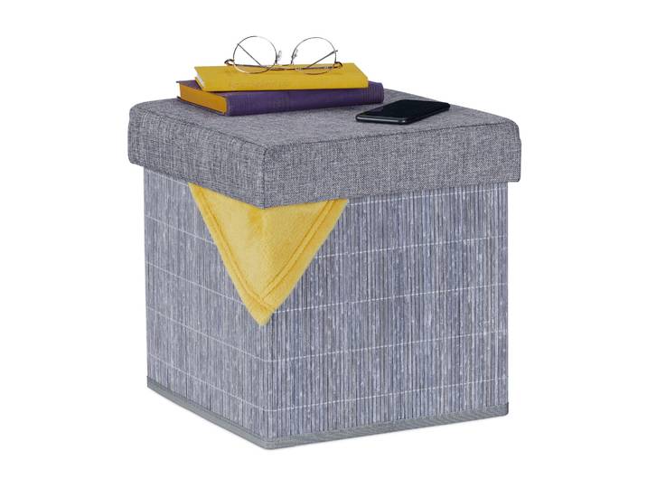 Sitzhocker mit Stauraum Grau