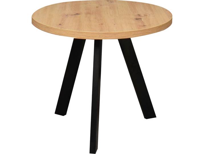 Couchtisch MÄUSBACHER Couchtisch rund , braun (schwarz, asteiche), H:50,5cm, Tische, Couchtisch, Couchtisch rund Durchmesser 60cm, Metallgestell