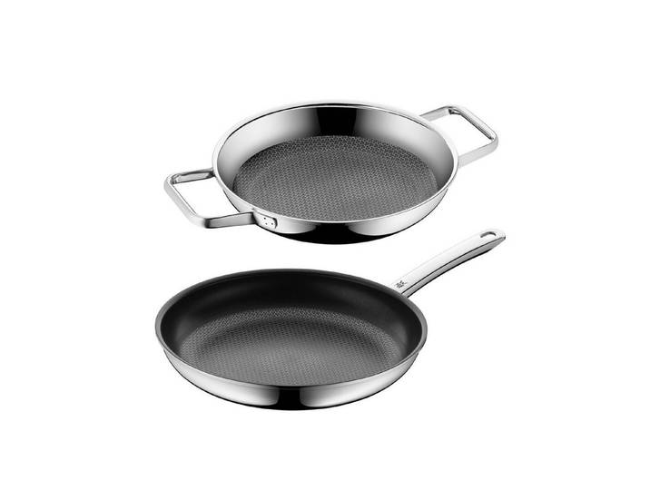 WMF Servierpfanne Set Profi Resist Wabenpfanne 24cm und 28cm, (24cm und 28cm, 2-tlg), Profi Resist Wabenstruktur, Mehrschichtmaterial, induktionsgeeignet