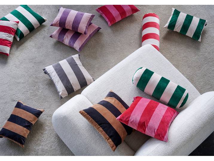 Coussin décoratif Stripe Mauve/Mauve 45 x 45cm Polyester