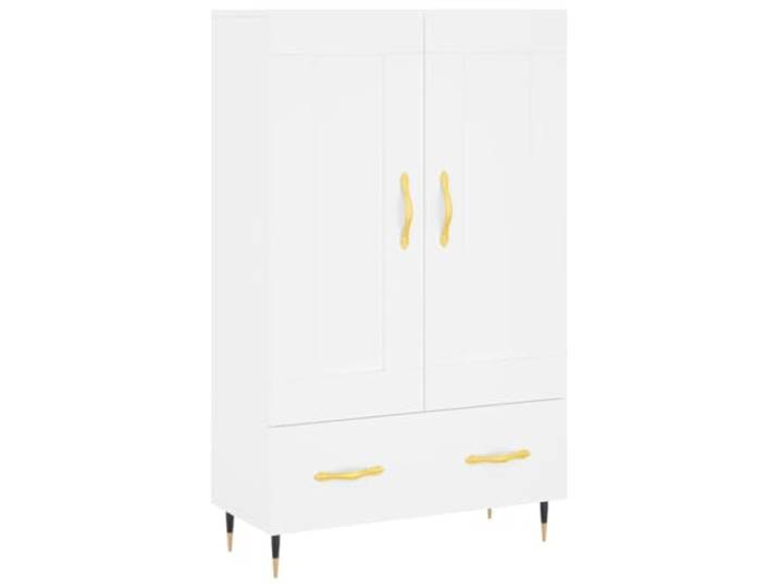 GHVBNMF Highboard Weiß 69,5x31x115 cm Kommode Schrank Holzwerkstoff Elegantes Beistellmöbel für Wohnzimmer und Schlafzimmer mit großzügigem Stauraum und robuster Metall-Verarbeitung.