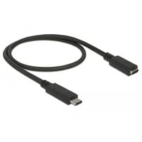 USB 3.2 Gen 1 Verlängerungskabel, USB-C Stecker > USB-C Buchse schwarz, 0,5 Meter, SuperSpeed