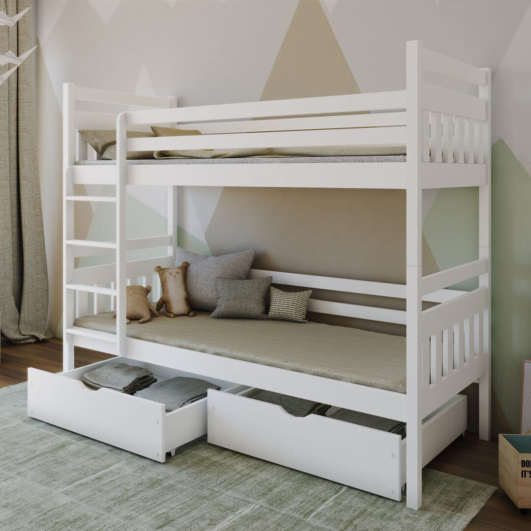 Harriet Bee Aella Bunk Bed with Storage Included White