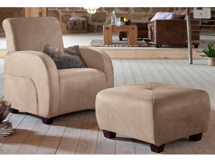 Hocker HOME AFFAIRE Falk , beige (creme), B:67cm H:62cm T:42cm, Microfaser in Antiklederoptik (100% Polyester);Microfaser PRIMABELLE (100% Polyester), Hocker, Hocker, kleine Ausführung
