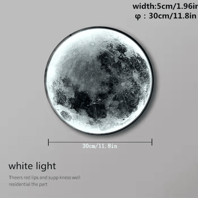 Inspire Curations 3D Moon LED Wall Light Mural white Light30cm