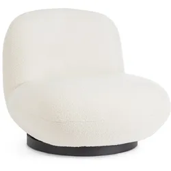 Drehsessel Margot aus Bouclè-Stoff, modern und drehbar, weiß, gepolstert, Metallgestell