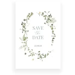 Save The Date Karte: Liebesschwur in Weiß