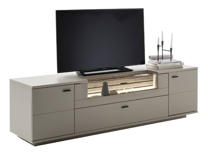 TV-Board Lüttich , Basalt / Wotan Eiche , optional LED Beleuchtung