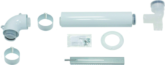 Vaillant Basis-Anschluss-Set 303920 Ø 60/100 mm, konzentrisch, DN 80 im Schacht, PP