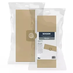 Staubsaugerbeutel SQOON für Kärcher WD3 Serie aus Papier 5 Stück, ersetzt Original 6.959-130.0 & ZR816001 (Rowenta)