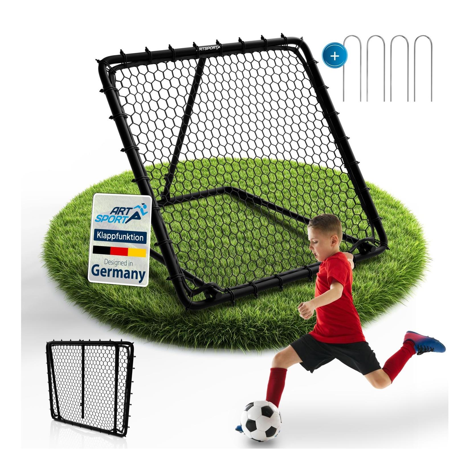 ArtSport Fußball Rebounder Power Pass - verstellbar, stabiler Rahmen, platzsparend verstauen