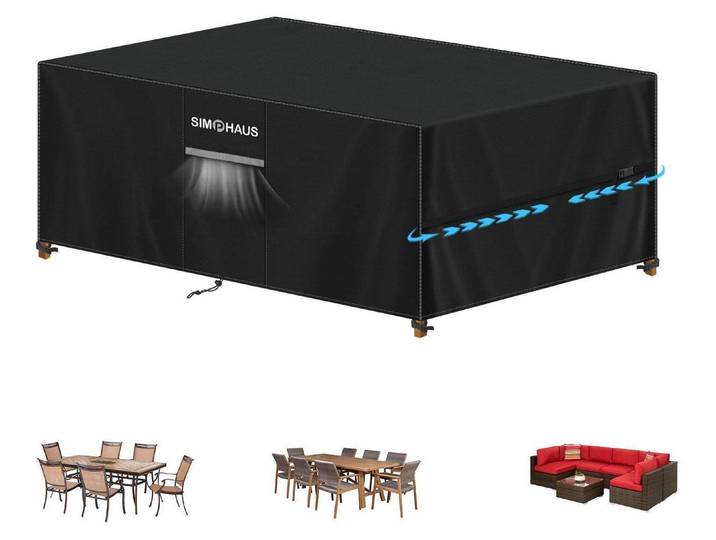 Gartenmöbel Abdeckung Wasserdicht 420D Oxford 210x110x74cm Schwarz