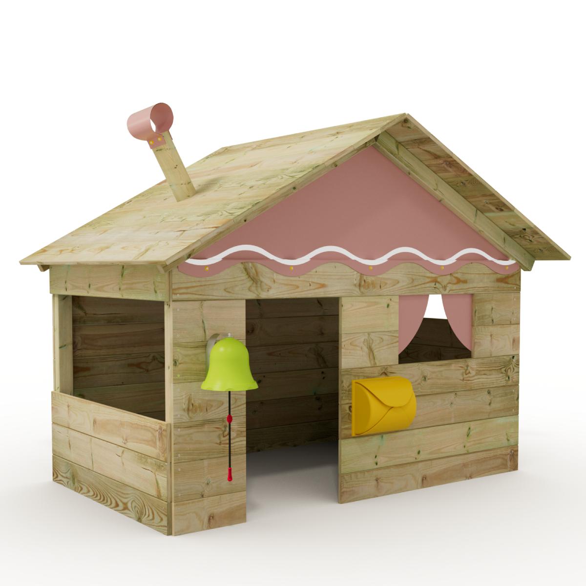 Spielhaus Hostel aus witterungsbeständigem Massivholz für den Garten - Hochwertiges Kinderspielhaus für Abenteuer und kreativen Spielspaß - Wickey
