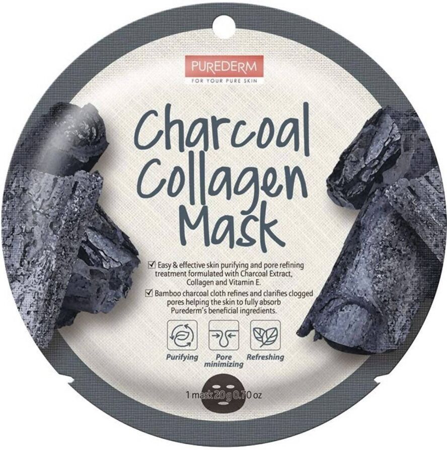 PUREDERM Charcoal Collagen Sheet Mask 20g