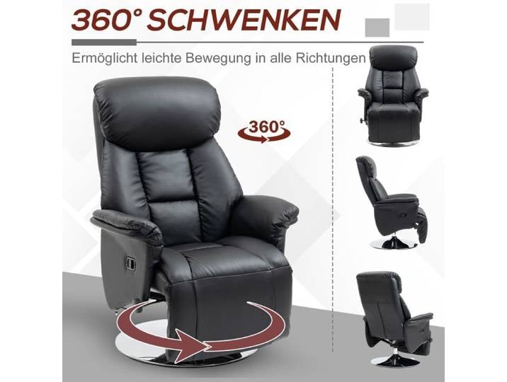 Feuille épaissie fauteuil relax fauteuil TV réglable manuellement avec dossier antidérapant et repose - pieds jusqu'à 150 kg cuir