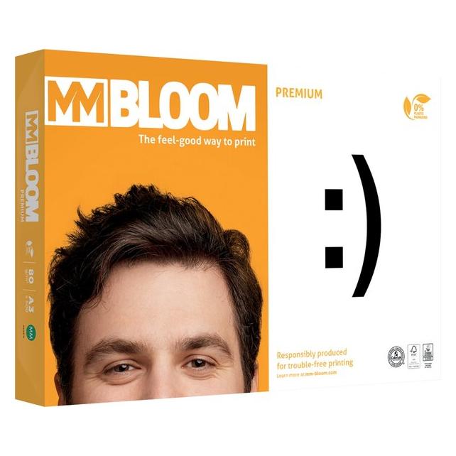 MM Bloom Kopierpapier Premium A3 80g 500BL weiss (A3, 500 Blätter, 80 g/m²) (9938B80B)