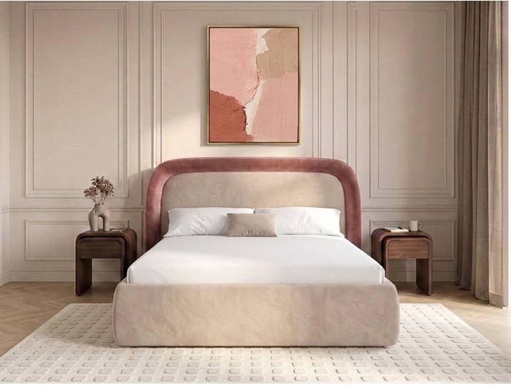Lit coffre SAM tissu velours lisse 160x200