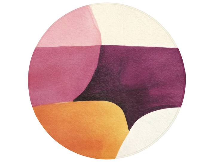 OnlyWow Badematte Formen - Abstrakt - Farbenfroh Badvorleger 70x70 cm, Terracotta, Füllung: Polyurethan (Pur), Rund, 70x70 cm, Heimtextilien, Badtextilien, Badematten