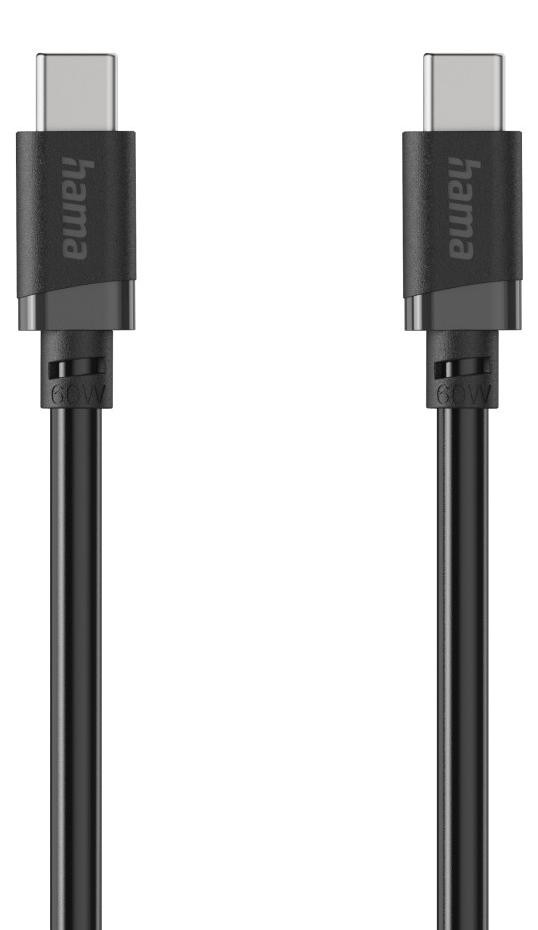 Hama USB-C naar USB-C kabel, 3 meter, USB 2.0, zwart