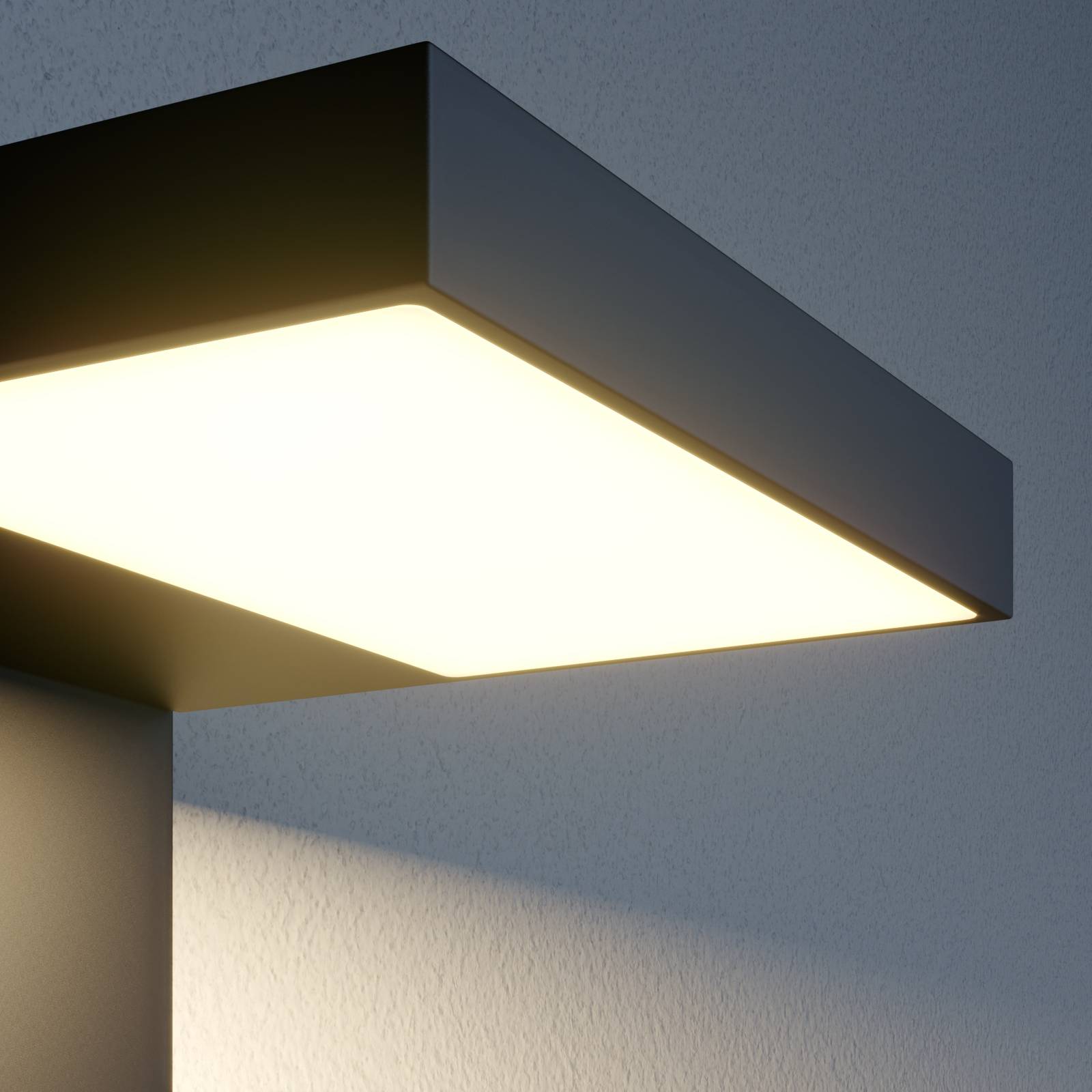 Aussenwandleuchte mit Bewegungsmelder Silvan Lucande, schwarz, Aluminium, Modern