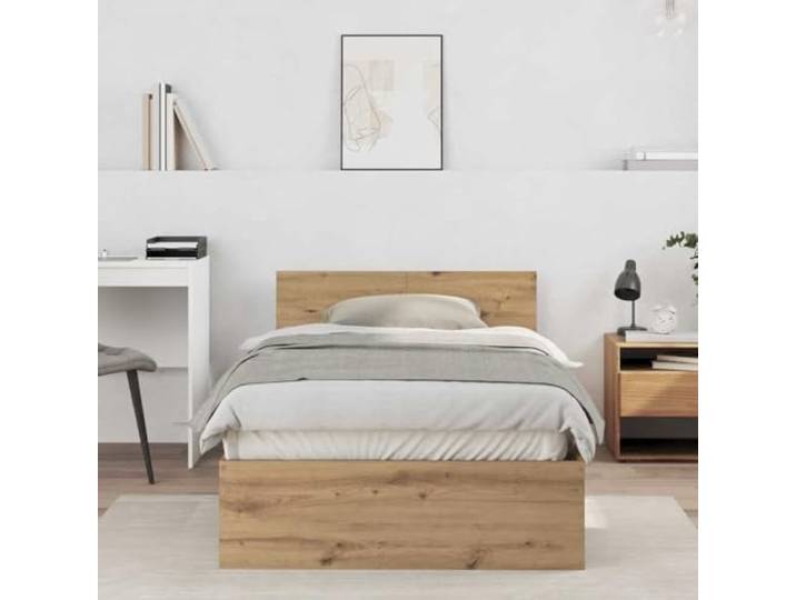 RJPLMFV Bettgestell, Wandmontage, Eiche, handgefertigt, 203 x 104 x 70 cm Robustes Holz, Kopfteil an der Wand befestigt, minimalistisches Design, Lattenrost inklusive, einfache Reinigung