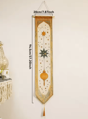 Inspire Curations Eid Mubarak Ramadan Wall Banner Moon & Lantern Islamic Eid Decorations tapestry M03102
