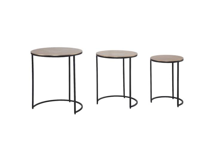 Mid.you Satztisch, Gold, Metall, 3-teilig, rund, rund, Wohnzimmer, Wohnzimmertische, Satztische