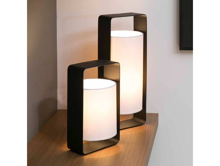 FARO BARCELONA Tischlampe LULA, schwarz, für Wohn- / Esszimmer, Metall, Modern