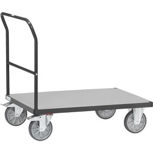 Fetra Transportwagen Schiebebügelwagen, 2502-7016 Grey Edition, 1000 x 700 mm, mit Feststellbremse, Tragkraft 600 kg