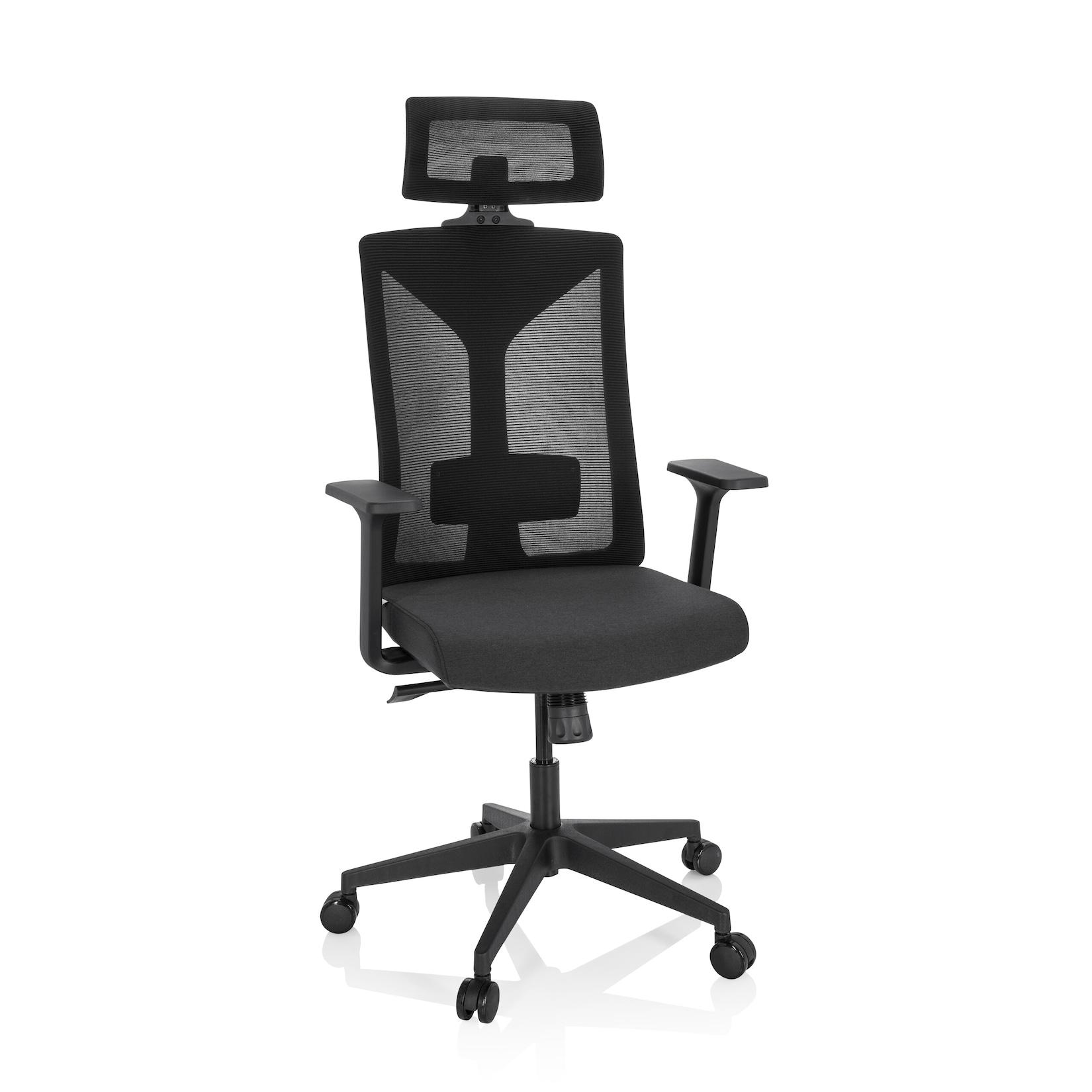 hjh OFFICE Profi Bürostuhl KODIAK Stoff / Netzstoff mit Armlehnen