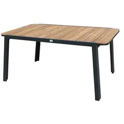GREEN LOUNGE Outdoor-Tisch Akazienholz mit Aluminiumrahmen ca. 75x90x160cm