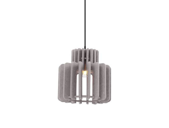 Suspension rétro noire avec abat-jour taupe - Felt