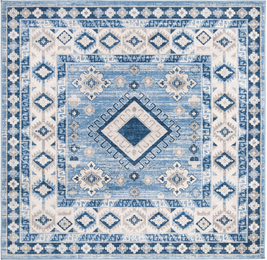Bloomsbury Market Medford Southwestern Area Rug Blue Square 201 cm