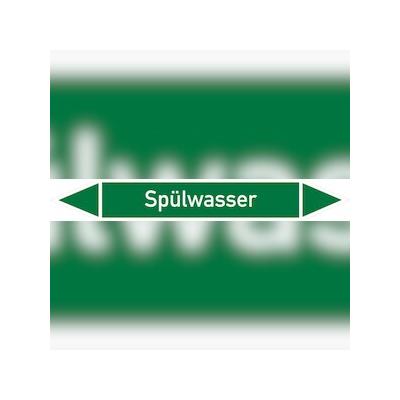Rohrleitungskennzeichen Spülwasser - 100x15 mm Folie selbstklebend