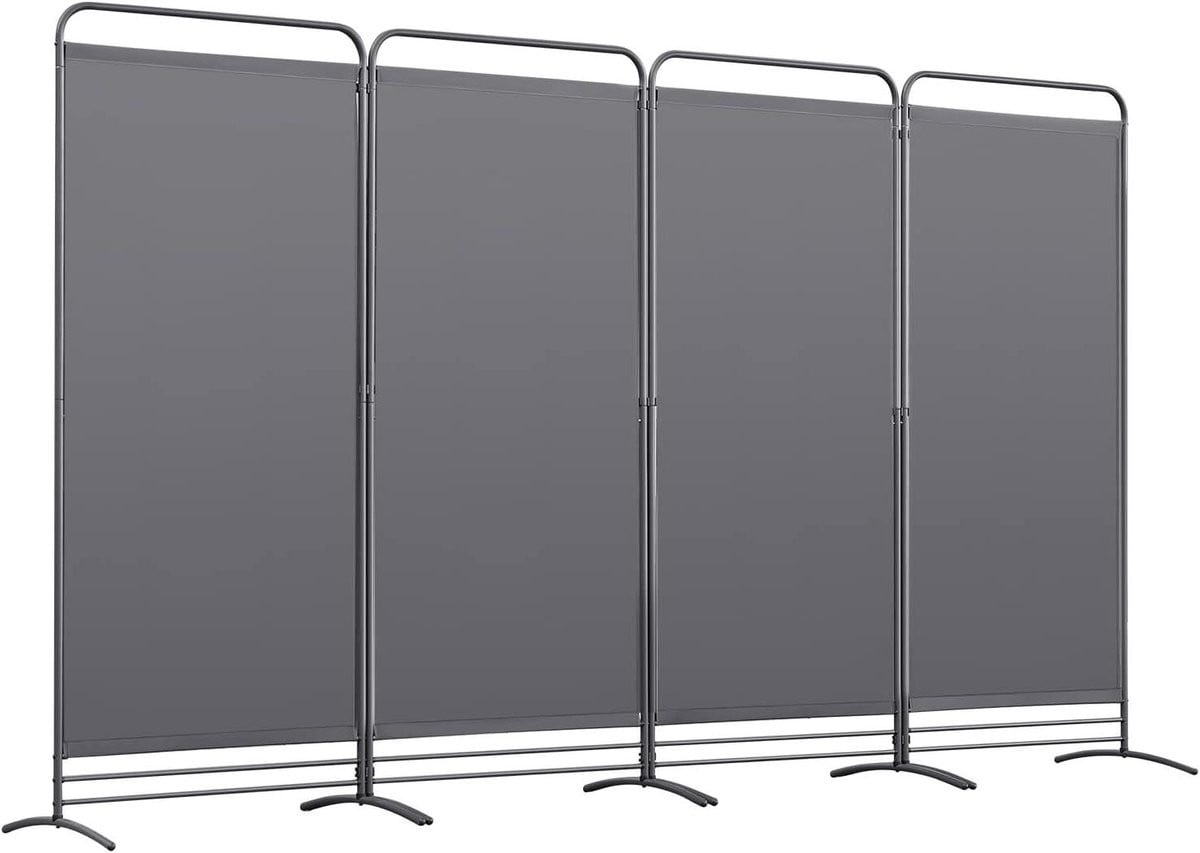 Flexibele en opvouwbare room divider privacy screen in grijs, 180 x 325 cm