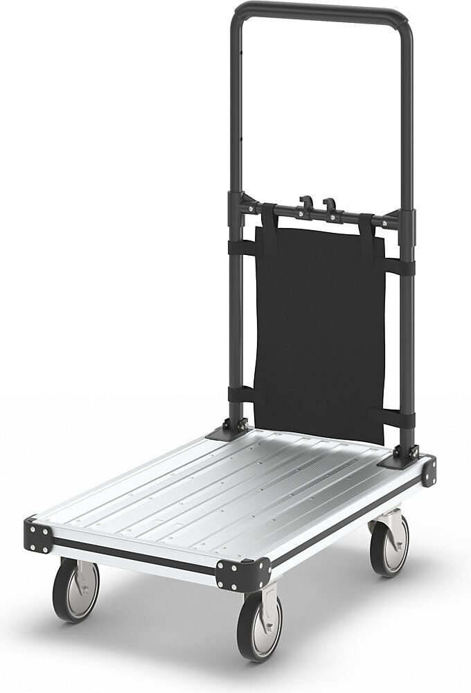 kaiserkraft Alu-Plattformwagen SLIMLINE, komplett einklappbar, Tragfähigkeit 150 kg