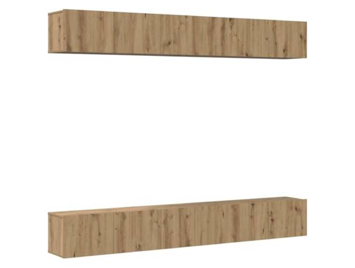 hliofuir TV-Schrank Hängend 6-tlg Set, Lowboard Wandmontage Eiche-Optik Schwebendes Lowboard für Wohnzimmer und Schlafzimmer, bietet vielseitige Stellflächen sowie grifflose Klapptüren.