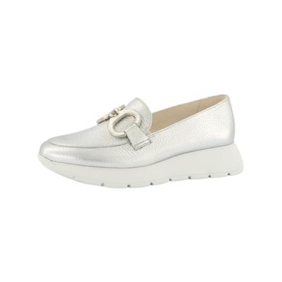 Slipper PAUL GREEN "Paul Green Slipper Leder", Damen, Gr. 39, silber (metallic silber), Leder, Schuhe Slipper