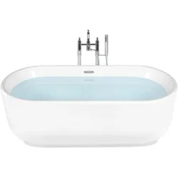 BADEWANNE FREISTEHEND 80x170x59 cm weiß Pinel