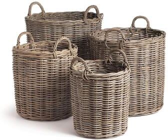 Porch & Petal Normandy Round Baskets, Set Of 4