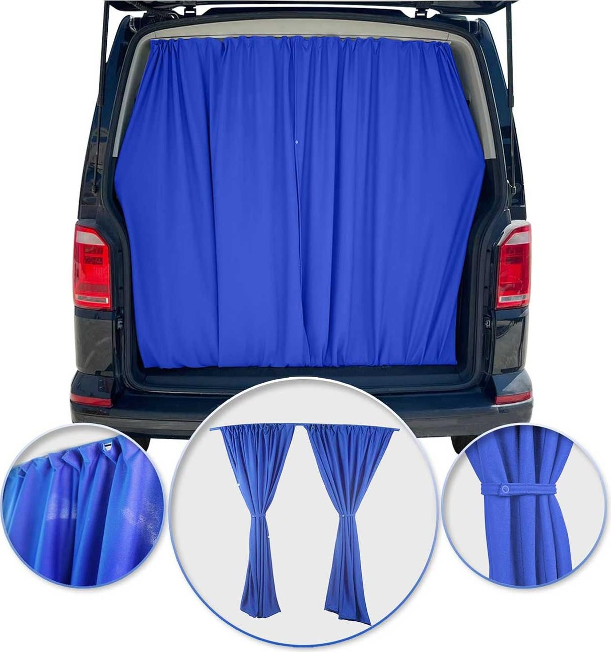 Omtec Maatwerk gordijnen voor VW Grand California H3 achterklep, donkerblauw
